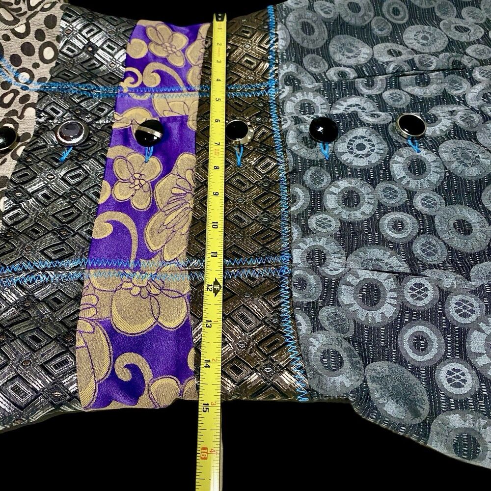 Tapestry Jacquard Patchwork Jacket Coat Boho Fren… - image 7